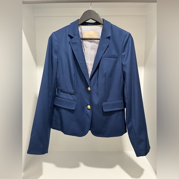 Banana Republic Factory Blazer in Navy with shiny gold buttons lined vintage 4 - Picture 1 of 12